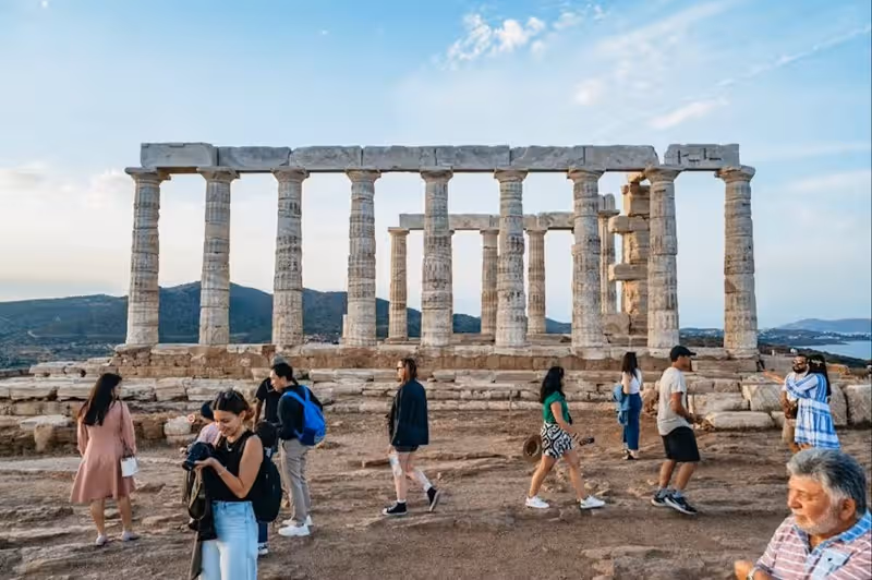 Excursion en petit groupe le matin ou au coucher du soleil avec transferts d'Athènes au Cap Sounion et au Temple de Poséidon